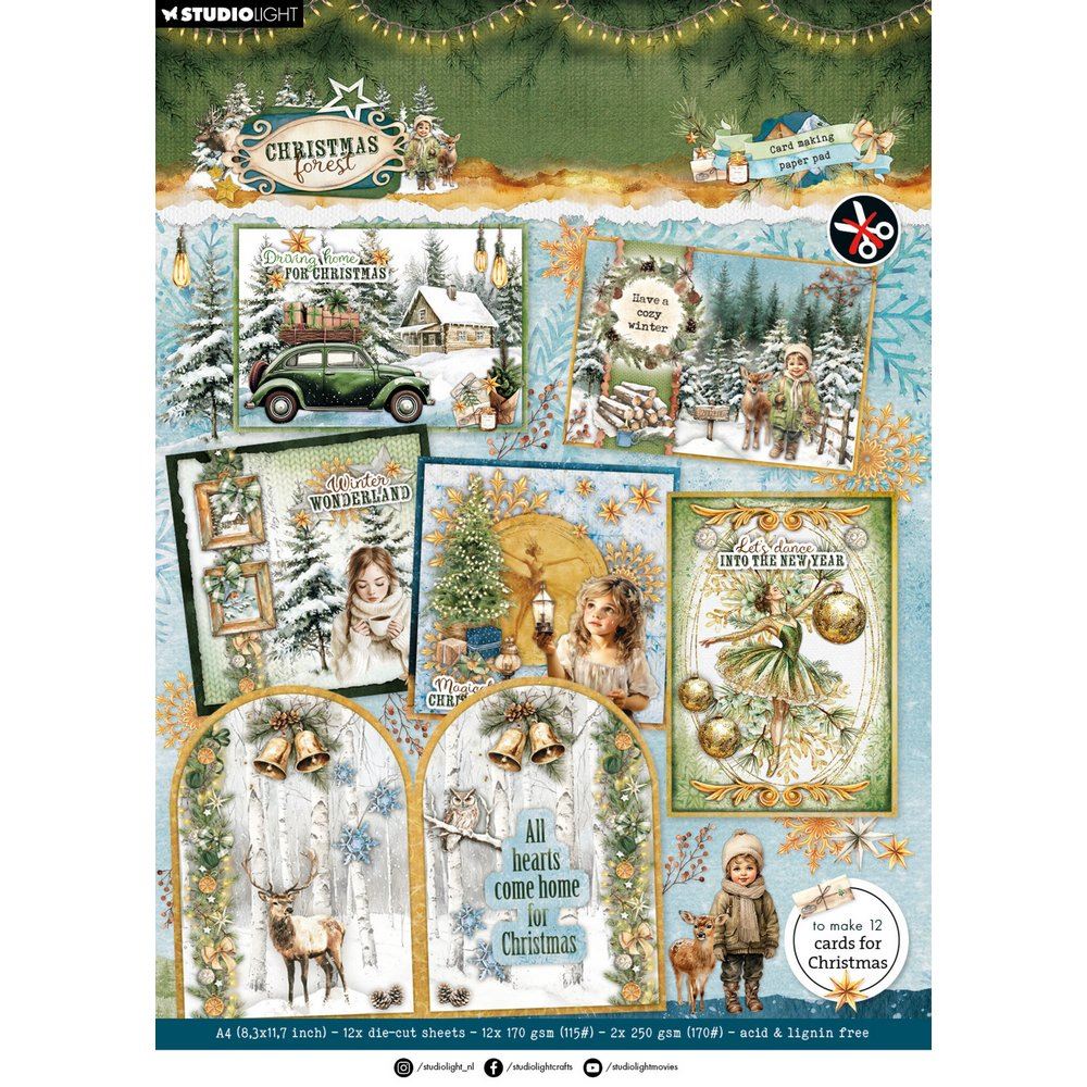 Christmas Forest A4 Card Making Paper Pad