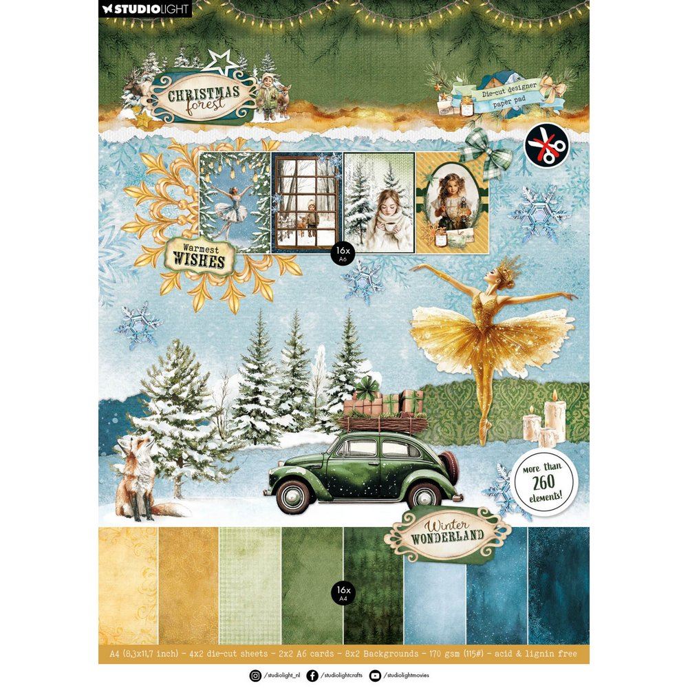 Christmas Forest A4 Die-Cut Designer Paper Pad