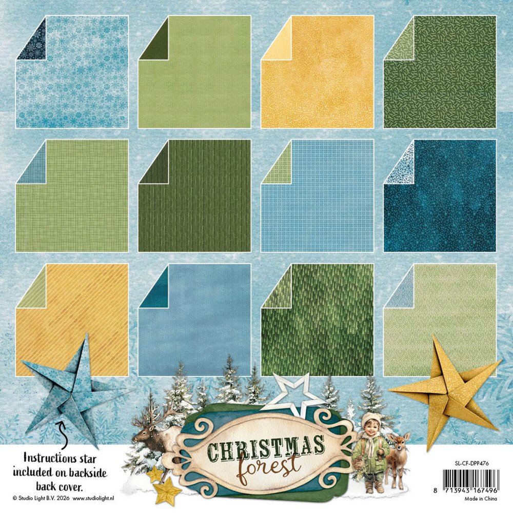 Christmas Forest Paper Pad Origami & Backgrounds cm 20 x 20