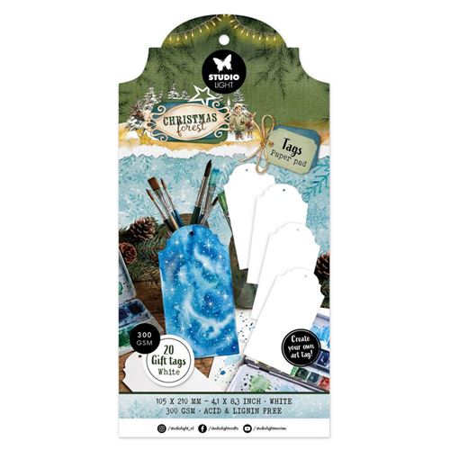 Christmas Forest Tag Paper Pad White