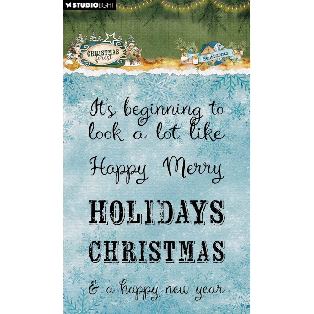 Christmas Forest Timbri Clear Stamps Sentiments