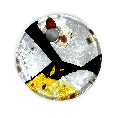 Ciondolo in vetro Nero e Oro