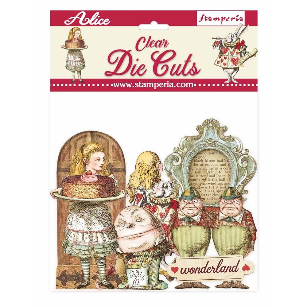 Clear Die cuts Alice through the looking glass