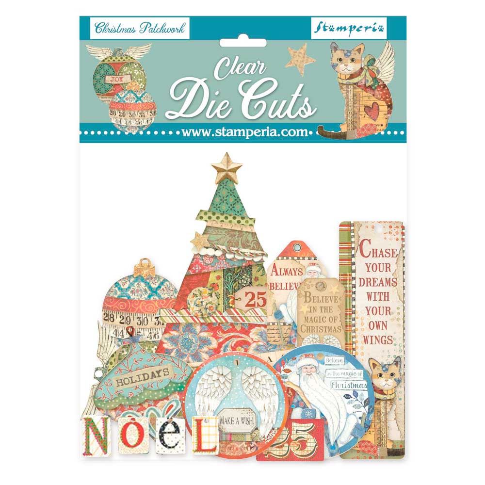 Clear Die cuts Christmas Patchwork