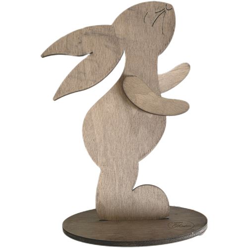 Coniglio in legno con base