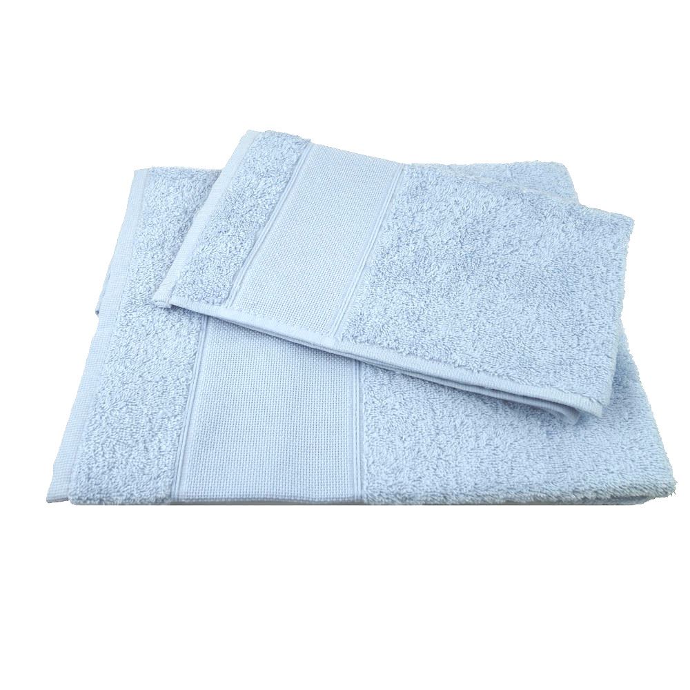 Coppia di Asciugamani da Ricamo Azzurro