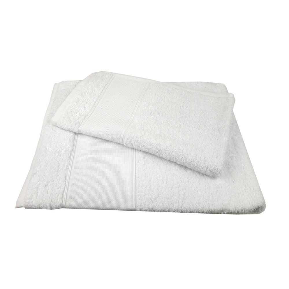 Coppia di Asciugamani da Ricamo Bianco