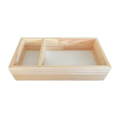 Scatola a 2 scomparti in legno