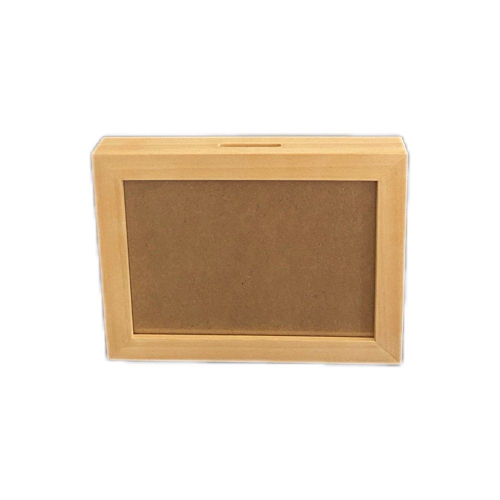 Cornice 3D in legno portafoto salvadanaio