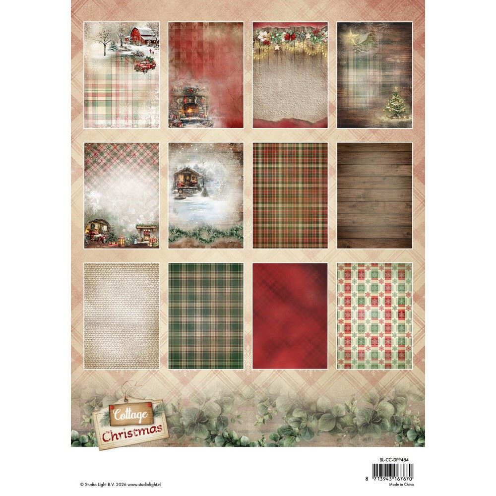 Cottage Christmas A4 Designer Paper Pad Backgrounds