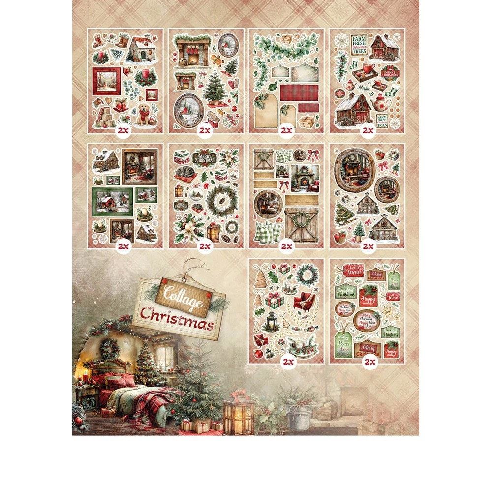 Cottage Christmas A5 Die-Cut Paper Pad Elements