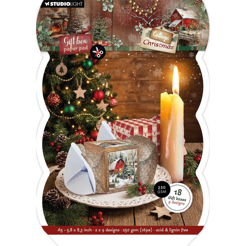 Cottage Christmas A5 Gift Box Paper Pad Christmas Cracker