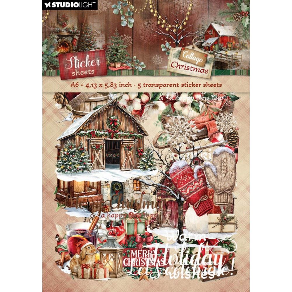 Cottage Christmas Transparant Stickers Elements & Texts