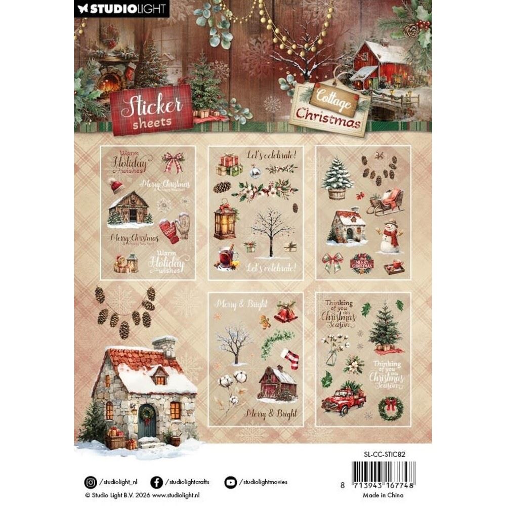 Cottage Christmas Transparant Stickers Elements & Texts