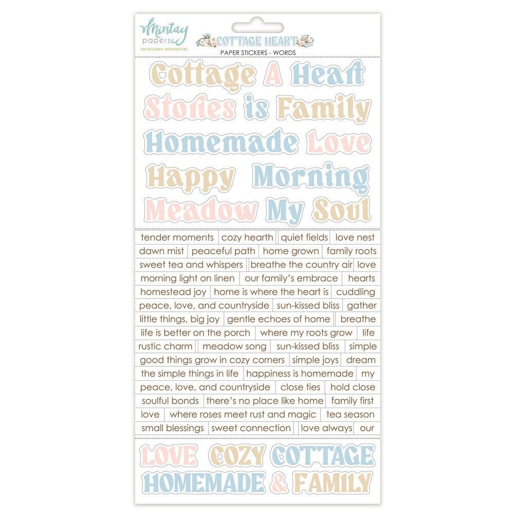 Cottage Heart Paper Stickers Words