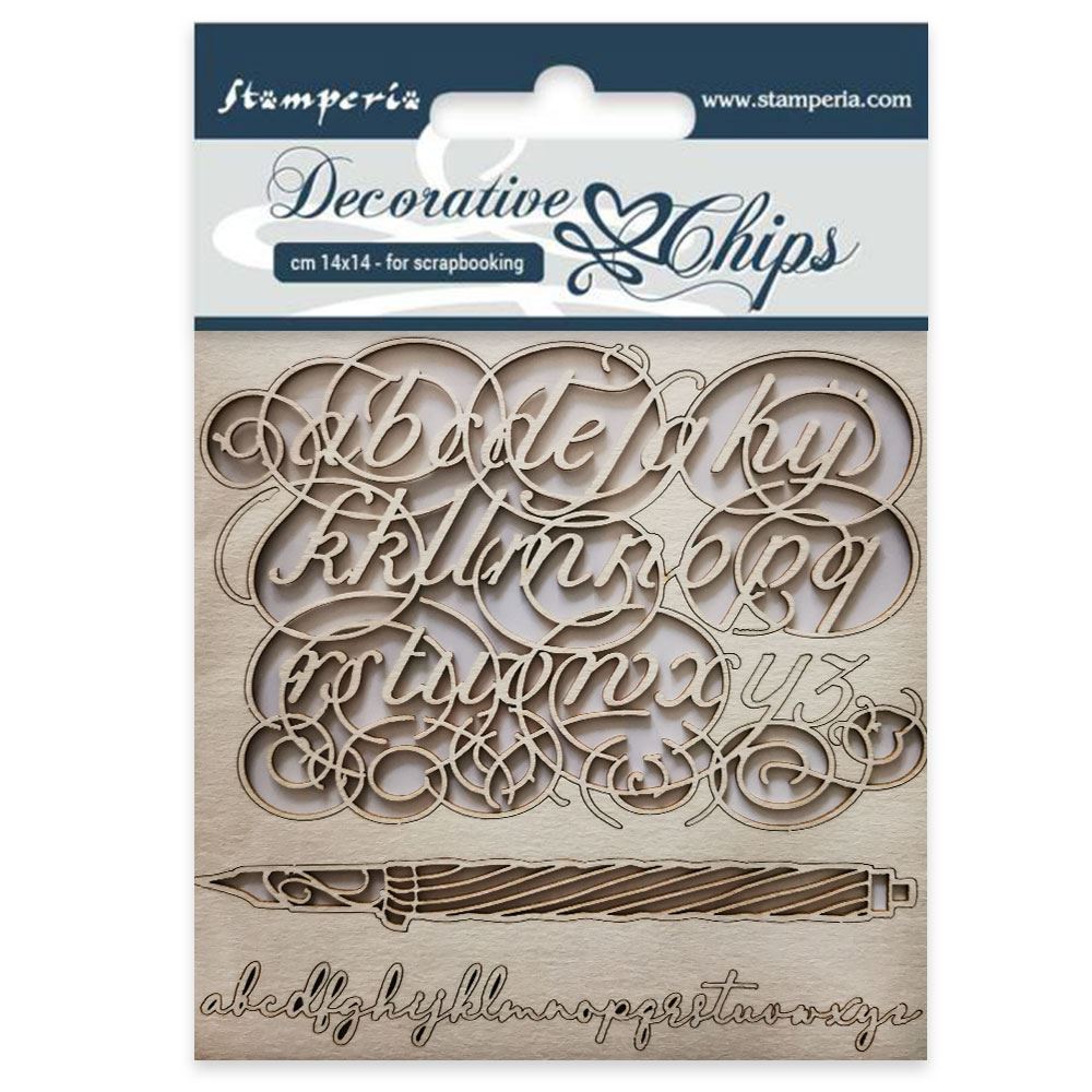 Decorative Chips Alfabeto Calligraphy