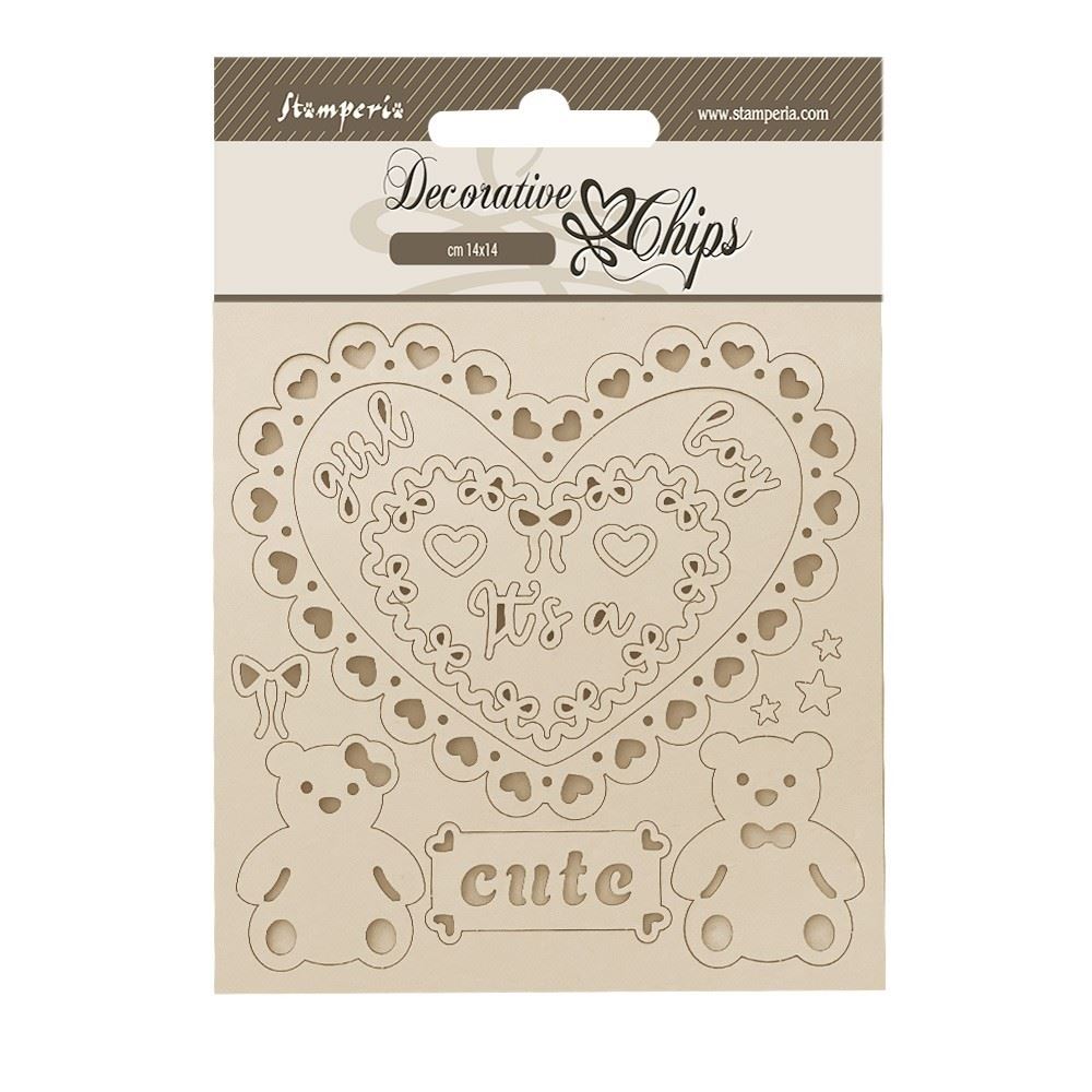 Decorative Chips Baby cuore e orsetti