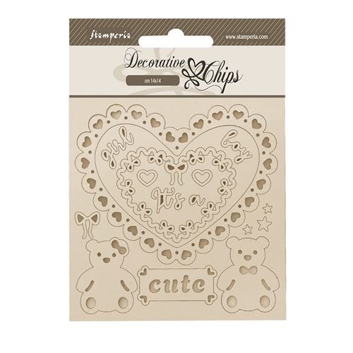 Decorative Chips Baby cuore e orsetti