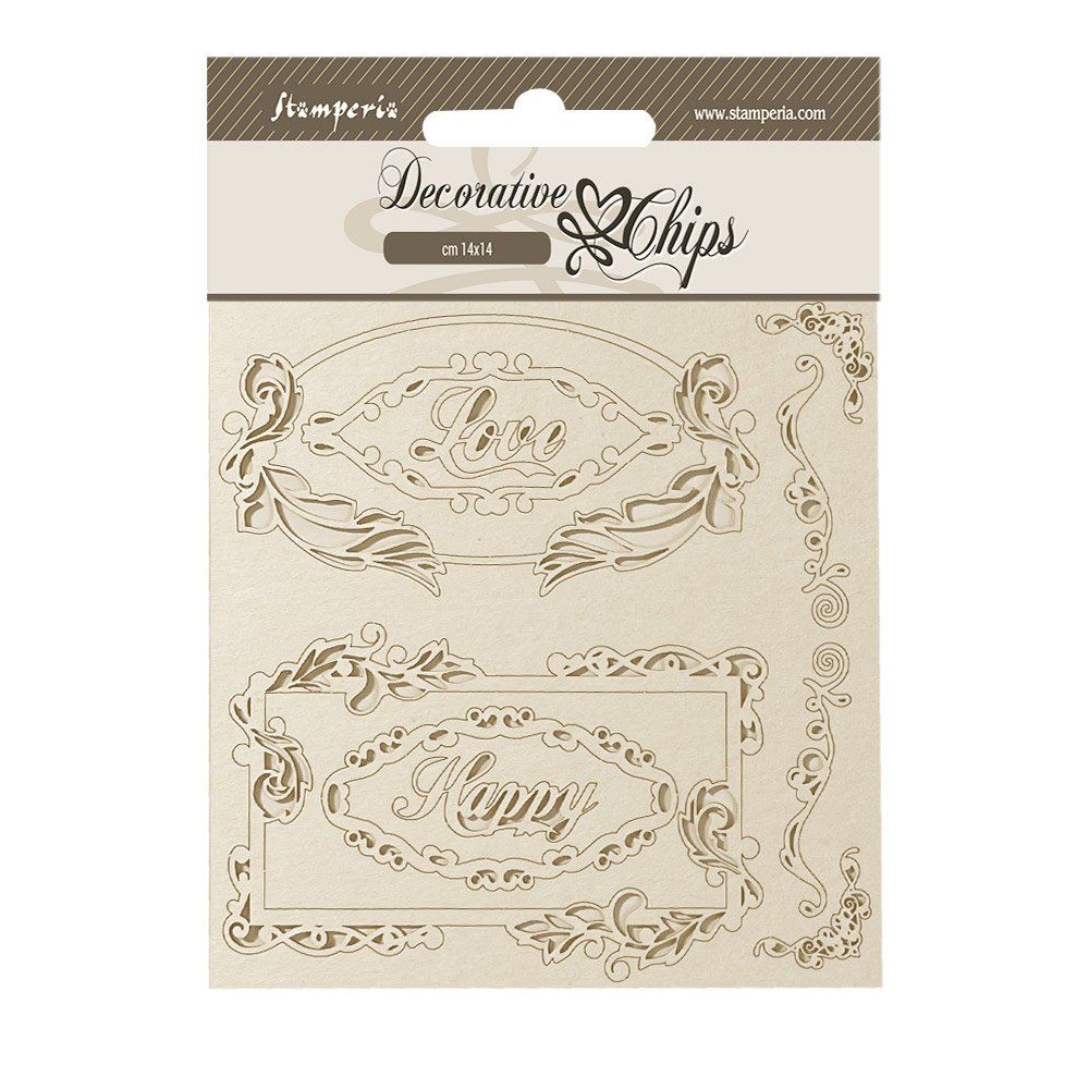 Decorative Chips Coffee and Chocolate Love Happy frames