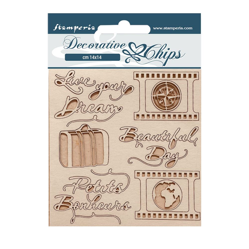 Decorative Chips Create Happiness Oh lá lá Live Your Dream