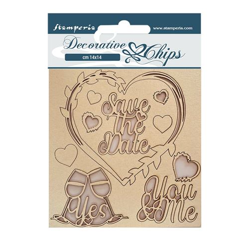 Decorative chips You and me Save the date