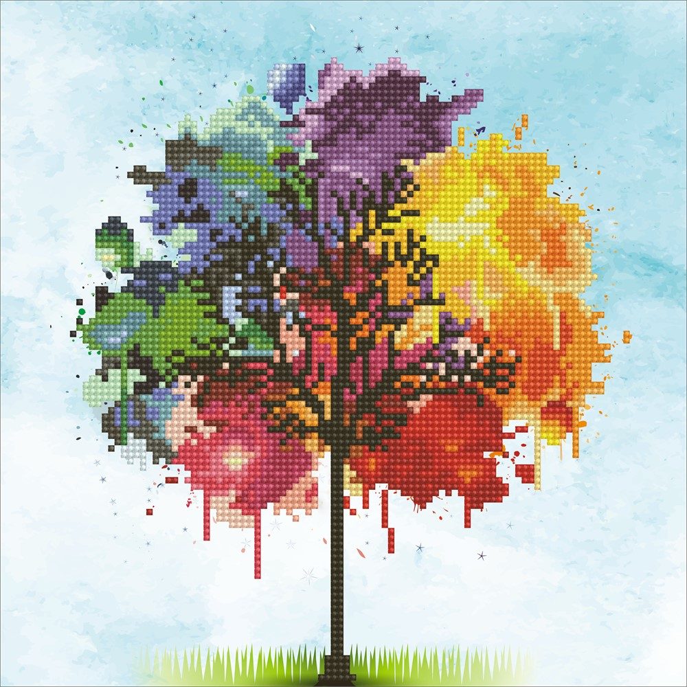 Diamond Art Rainbow Tree