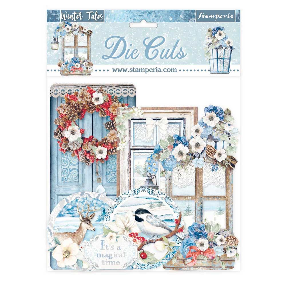 Die cuts Winter Tales frasi ed etichette
