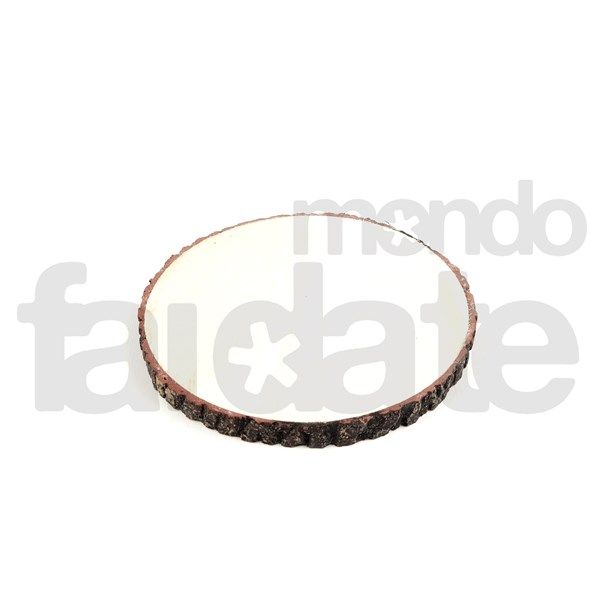 Disco in legno piccolo con effetto corteccia