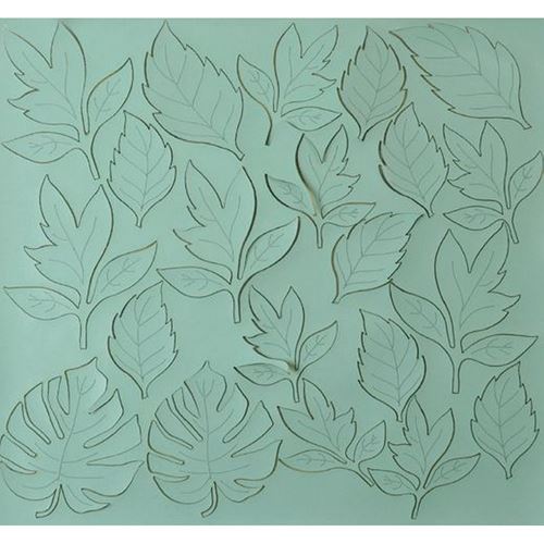 Eco Pelle Nappa Foglie Celeste Renkalik