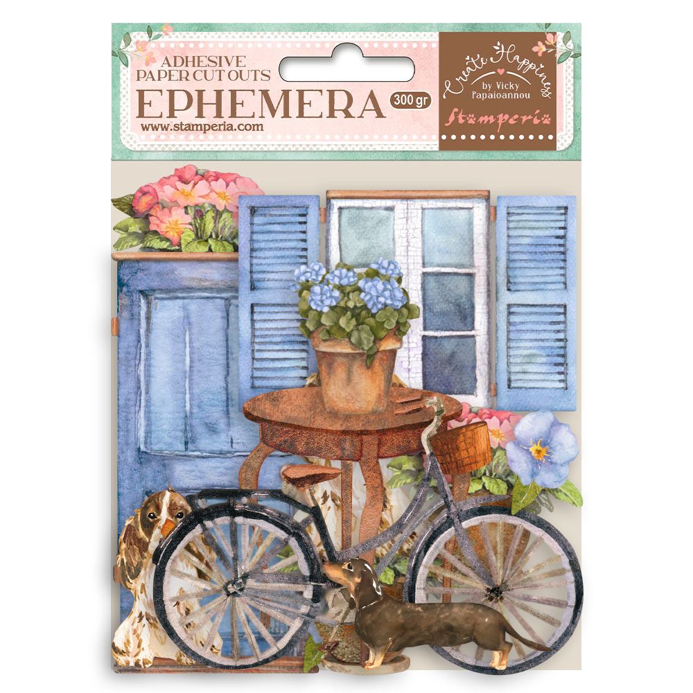 Ephemera Create Happiness Welcome Home Bicicletta e Fiori