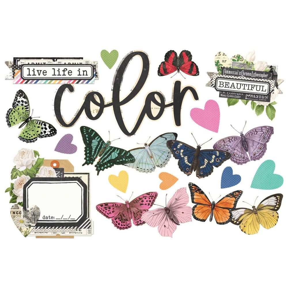 PH PandaHall Timbri Trasparenti In Silicone - Set Con Farfalle, Fiori E Volti Vintage - Per Scrapbooking E Card Making - 4