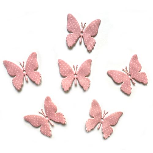 Farfalle in tessuto Rosa a Pois