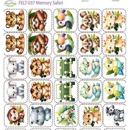 Feltro Stampato Memory Safari