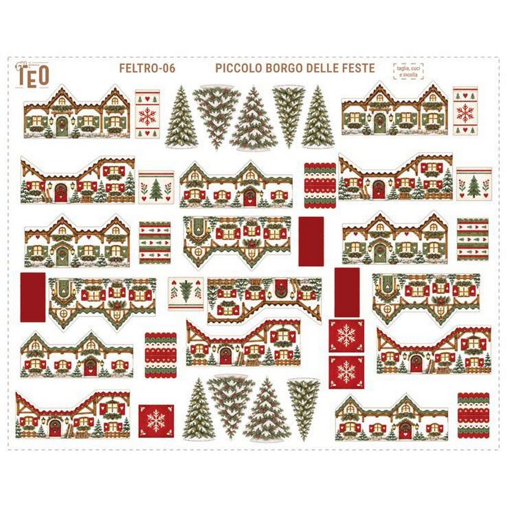 Feltro Stampato Piccolo Borgo delle Feste