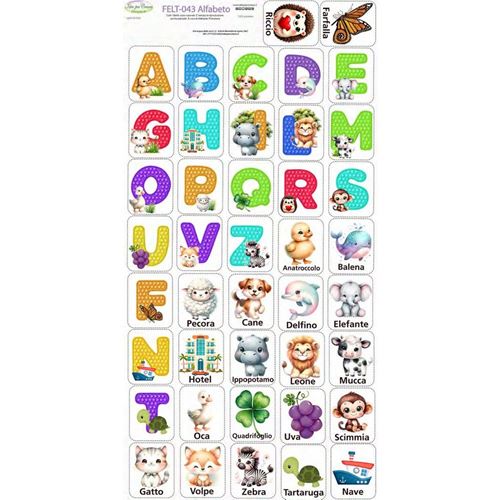 Feltro stampato Alfabeto