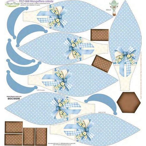 Feltro stampato Mongolfiera Celeste