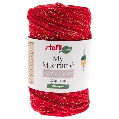 Filato Macramè Cordy Glitter Rosso