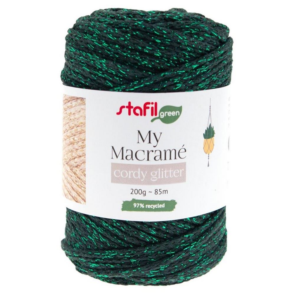 Filato Macramè Cordy Glitter Verde Scuro