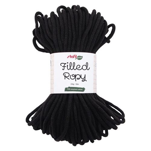 Filled Ropy Nero cordino macramè
