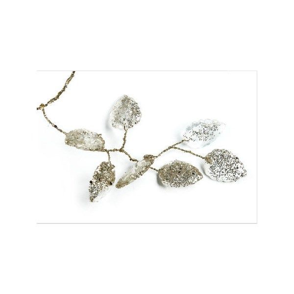 Filo Animato Gold con foglie Cristallo cm 50