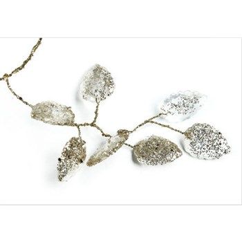 Filo Animato Gold con foglie Cristallo cm 50