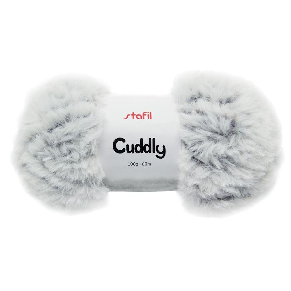 Filo di Peluche Cuddly Bianco Nero Melange