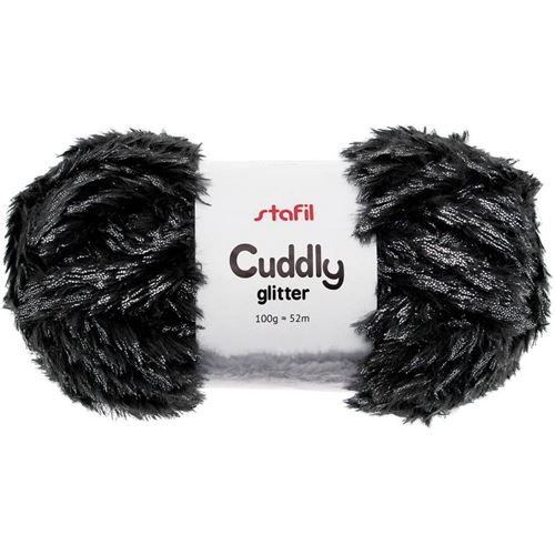 Filo di Peluche Cuddly Glitter Nero