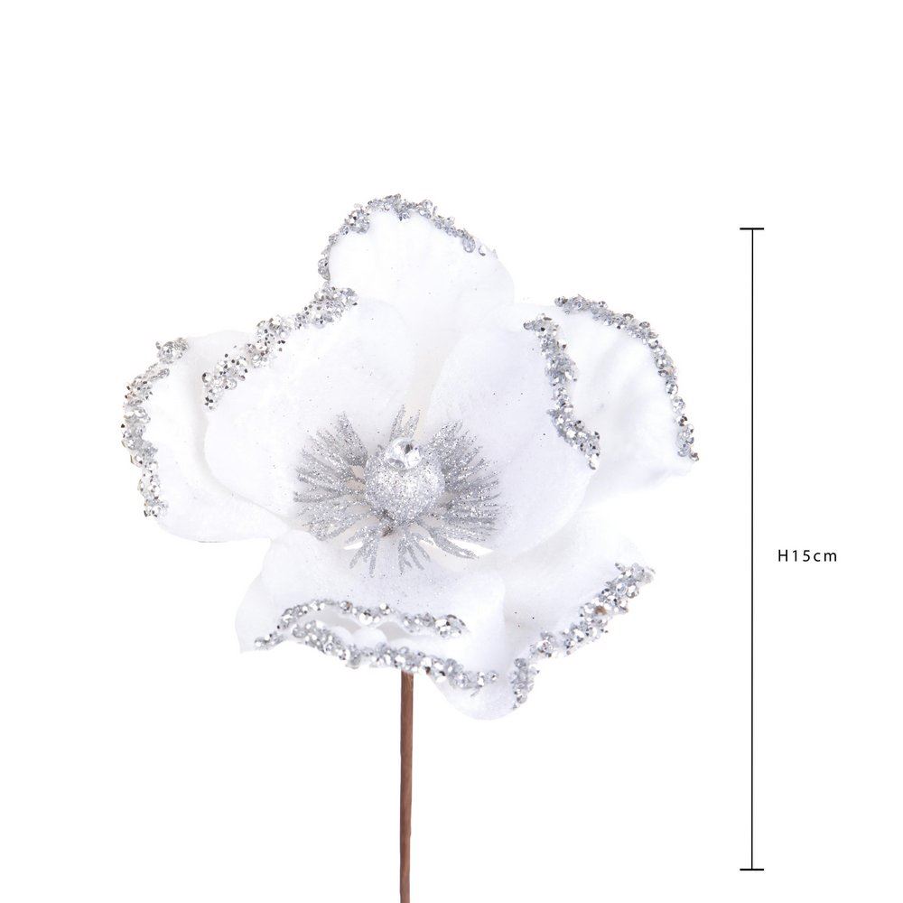 Fiore Catleia bianco h 15 cm