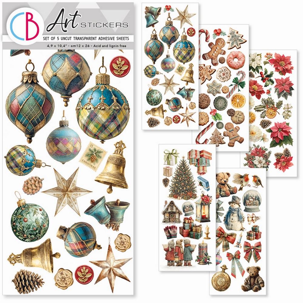 Fogli Adesivi Trasparenti Merry & Bright