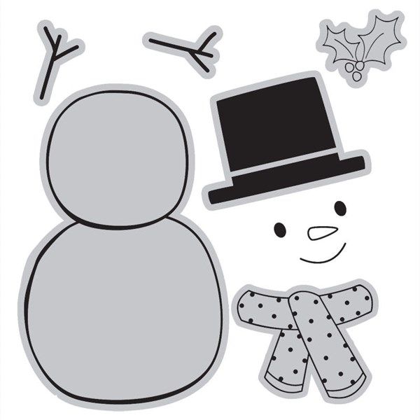 Set Di Fustelle E Timbri In Gomma Trasparente – Pinguino, Pupazzo Di Neve, Albero, Cervo, Con Scritta 'Let It Snow Be Jolly', Per Card Making E Scrapbooking - 3