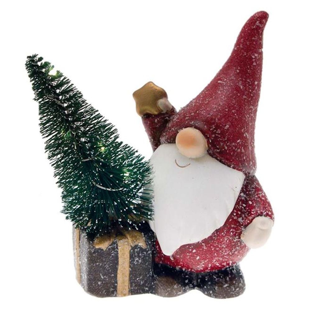 Frugoletto con pacco regalo e albero di Natale a Led