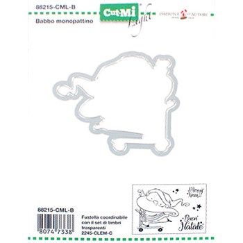 Fustella metallica Babbo Natale in monopattino