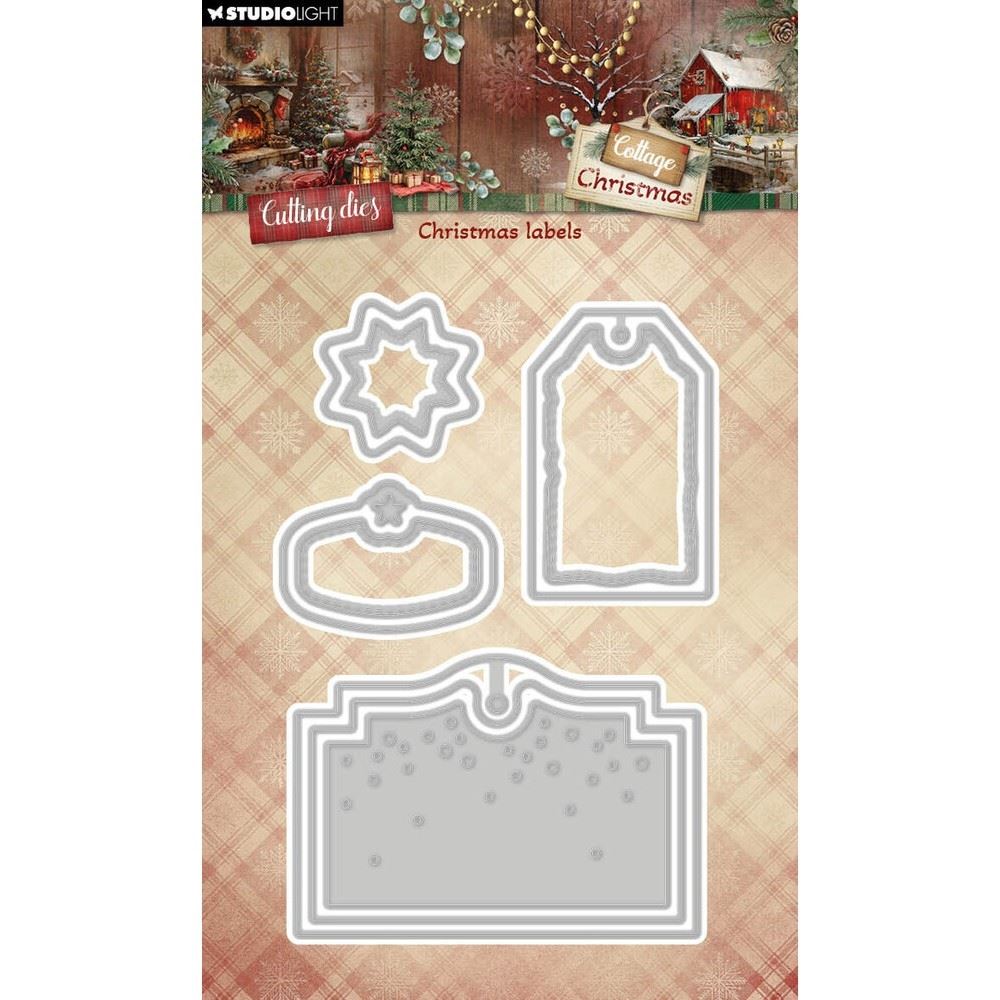 Fustelle metalliche Cottage Christmas Etichette