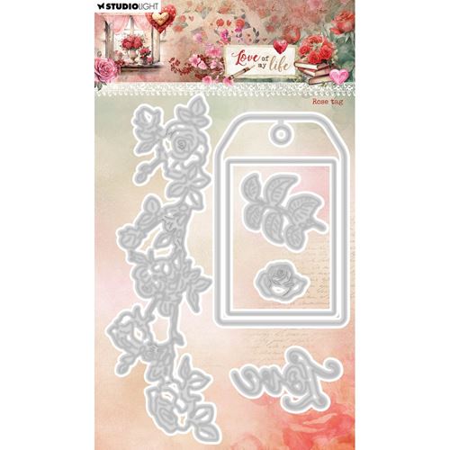 Fustelle metalliche Rose Tag Love of my Life